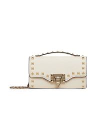 Shop Valentino Garavani Rockstud Leather Wallet-On-Chain at Saks Fifth Avenue