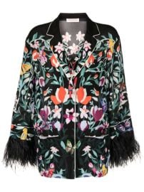 Shop Valentino feather trim floral top with Express Delivery - at Farfetch