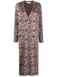 Shop Valentino jacquard Optical-pattern lurex long cardigan with Express Delivery - at Farfetch