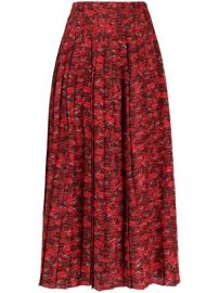 Shop Valentino lip print pleated skirt with Express Delivery - at Farfetch