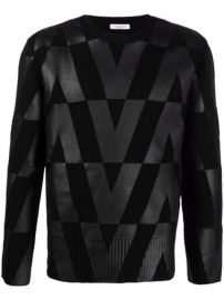 Shop Valentino monogram-print long-sleeve jumper with Express Delivery - at Farfetch