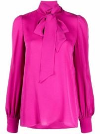 Shop Valentino pussy-bow collar blouse with Express Delivery - at Farfetch