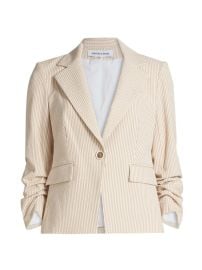 Shop Veronica Beard Aaliyah Dickey Seersucker Ruched Blazer at Saks Fifth Avenue