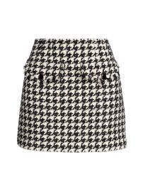 Shop Veronica Beard Adriel Houndstooth Tweed Miniskirt at Saks Fifth Avenue