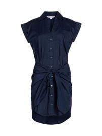 Shop Veronica Beard Aimee Cotton-Blend Tie-Waist Shirtdress at Saks Fifth Avenue