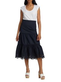 Shop Veronica Beard Amaia Eyelet Cotton-Blend Midi-Dress at Saks Fifth Avenue