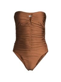 Shop Veronica Beard Arpel Ruched One-Piece Swimuit at Saks Fifth Avenue