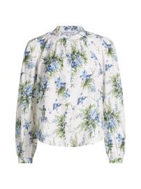 Shop Veronica Beard Ashlynn Floral Cotton Blouse at Saks Fifth Avenue