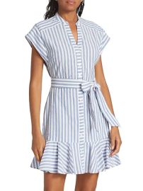 Shop Veronica Beard Avella Stripe Tie-Waist Minidress at Saks Fifth Avenue