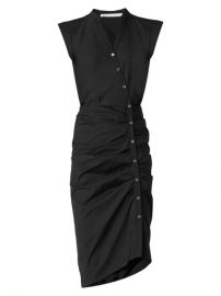 Shop Veronica Beard Bell Button Down Ruched Shirtdress at Saks Fifth Avenue