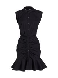 Shop Veronica Beard Bell Button-Down Ruched Shirtdress at Saks Fifth Avenue