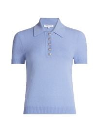 Shop Veronica Beard Brandt Cashmere Polo Top at Saks Fifth Avenue