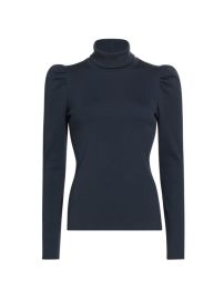 Shop Veronica Beard Cedar Puff-Sleeve Turtleneck Top at Saks Fifth Avenue