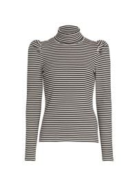 Shop Veronica Beard Cedar Striped Cotton Turtleneck at Saks Fifth Avenue