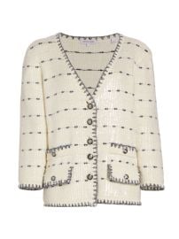 Shop Veronica Beard Ceriani Sequined Cotton Jacket at Saks Fifth Avenue