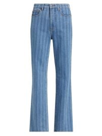 Shop Veronica Beard Crosbie Striped Wide-Leg Jeans at Saks Fifth Avenue