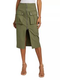 Shop Veronica Beard Dallas Utility Midi-Skirt at Saks Fifth Avenue