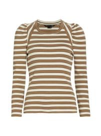 Shop Veronica Beard Delano Stripe Stretch Cotton Top at Saks Fifth Avenue