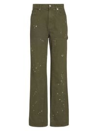 Shop Veronica Beard Dylan High-Rise Splattered Paint Straight Jeans at Saks Fifth Avenue