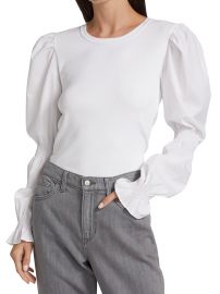 Shop Veronica Beard Fawn Puff-Sleeve Top at Saks Fifth Avenue