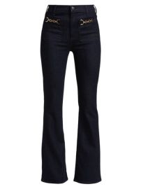 Shop Veronica Beard Florence Chain-Detail Flare Jeans at Saks Fifth Avenue