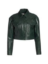 Shop Veronica Beard Hendrix Cropped Vegan Leather Jacket Saks Fifth Avenue at Saks Fifth Avenue