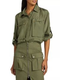 Shop Veronica Beard Jada Silk Utility Shirt at Saks Fifth Avenue