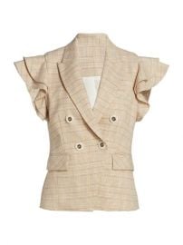 Shop Veronica Beard Janae Plaid Flutter-Sleeve Vest up to 70 Off at Saks Fifth Avenue