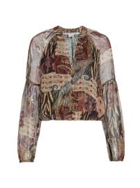 Shop Veronica Beard Jayce Patchwork Silk Blouse at Saks Fifth Avenue