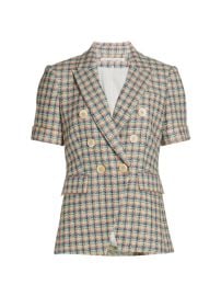 Shop Veronica Beard Jenny Short-Sleeve Double-Breasted Tweed Jacket at Saks Fifth Avenue