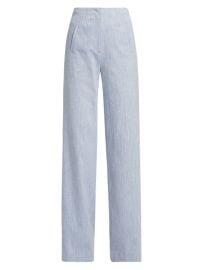 Shop Veronica Beard Jude Stretch Cotton High-Waist Straight-Leg Pants at Saks Fifth Avenue