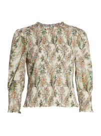 Shop Veronica Beard Kali Printed Smocked Top at Saks Fifth Avenue