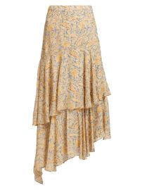 Shop Veronica Beard Kaneli Tiered Paisley Midi-Skirt at Saks Fifth Avenue