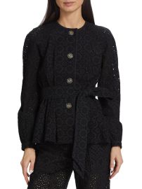 Shop Veronica Beard Kapnos Eyelet Peplum Jacket at Saks Fifth Avenue