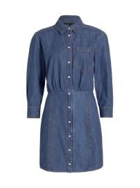 Shop Veronica Beard Keston Snap-Front Denim Shirtdress at Saks Fifth Avenue