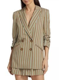 Shop Veronica Beard Kiernan Striped Double-Breasted Jacket at Saks Fifth Avenue