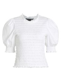 Shop Veronica Beard Langston Smocked Top at Saks Fifth Avenue