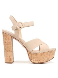 Shop Veronica Beard Lucille Cork Suede Platform Sandals at Saks Fifth Avenue