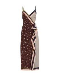 Shop Veronica Beard Marga Bi-Printed Silk-Blend Midi-Dress at Saks Fifth Avenue