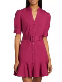 Shop Veronica Beard Molly Cotton-Blend Belted Minidress at Saks Fifth Avenue