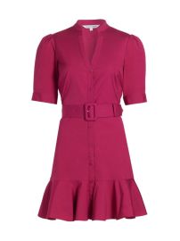 Shop Veronica Beard Molly Cotton-Blend Belted Minidress at Saks Fifth Avenue