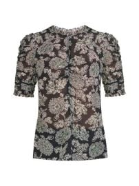 Shop Veronica Beard Natuka Floral Print Ruffle Blouse at Saks Fifth Avenue