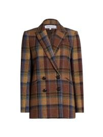 Shop Veronica Beard Oria Plaid Virgin-Wool Double-Breasted Jacket at Saks Fifth Avenue