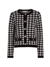 Shop Veronica Beard Primrose Houndstooth Cardigan at Saks Fifth Avenue