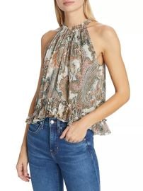 Shop Veronica Beard Renee Paisley Silk Halter Top at Saks Fifth Avenue