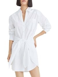 Shop Veronica Beard Roanoke Stretch Cotton Tie-Waist Shirtdress at Saks Fifth Avenue