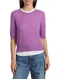 Shop Veronica Beard Shana Cashmere Short-Sleeve Sweater at Saks Fifth Avenue