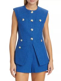 Shop Veronica Beard Tamara Tailored Cotton-Blend Tweed Vest at Saks Fifth Avenue