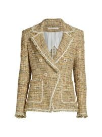 Shop Veronica Beard Theron Tweed Double-Breasted Jacket at Saks Fifth Avenue