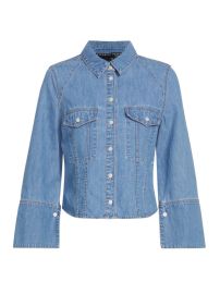 Shop Veronica Beard Tivi Cropped Chambray Cotton Shirt Saks Fifth Avenue at Saks Fifth Avenue